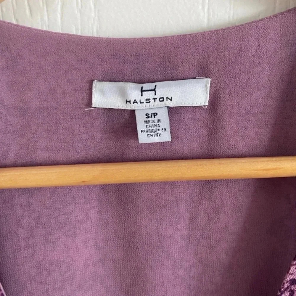 Halston Womens Split Sleeve Midi Wrap Dress - Picture 5 of 7